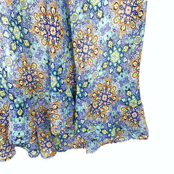 Studio By JPR Midi Dress Sleeveless Womens Sz Large Mosaic Pattern Lace Up Front - Picture 4 of 6